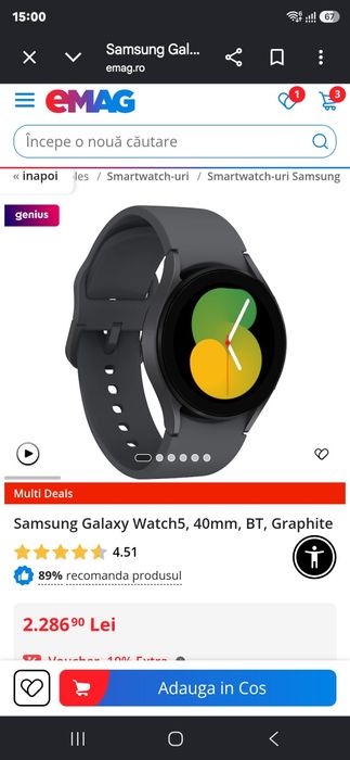 Samsung Galaxy Watch5, 40mm, BT, Graphite