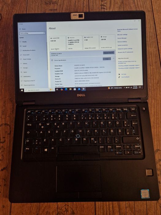 Vand Laptop DELL Latitude 5480,  I7 gen 6,8gb ram, 256 ssd, Nvidia 930MX