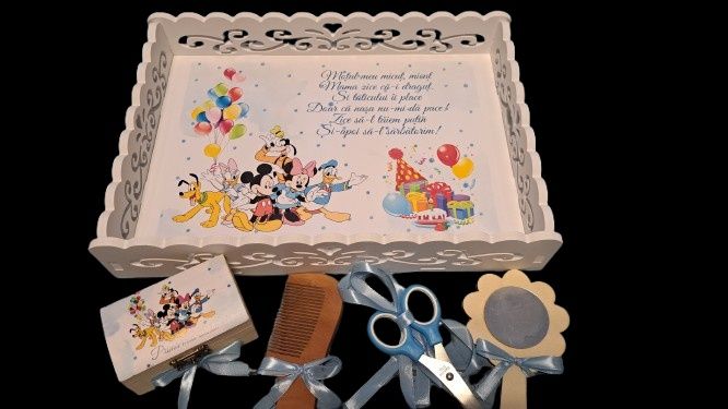 Tavita de mot sau turta, pentru băiat sau fata, set de 5 piese