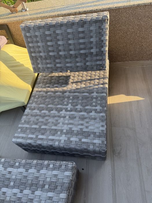 Sezlong gradina terasa + cutie depozitare plastic