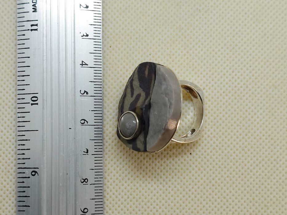 Inel argint (testat) cu jasp și agată