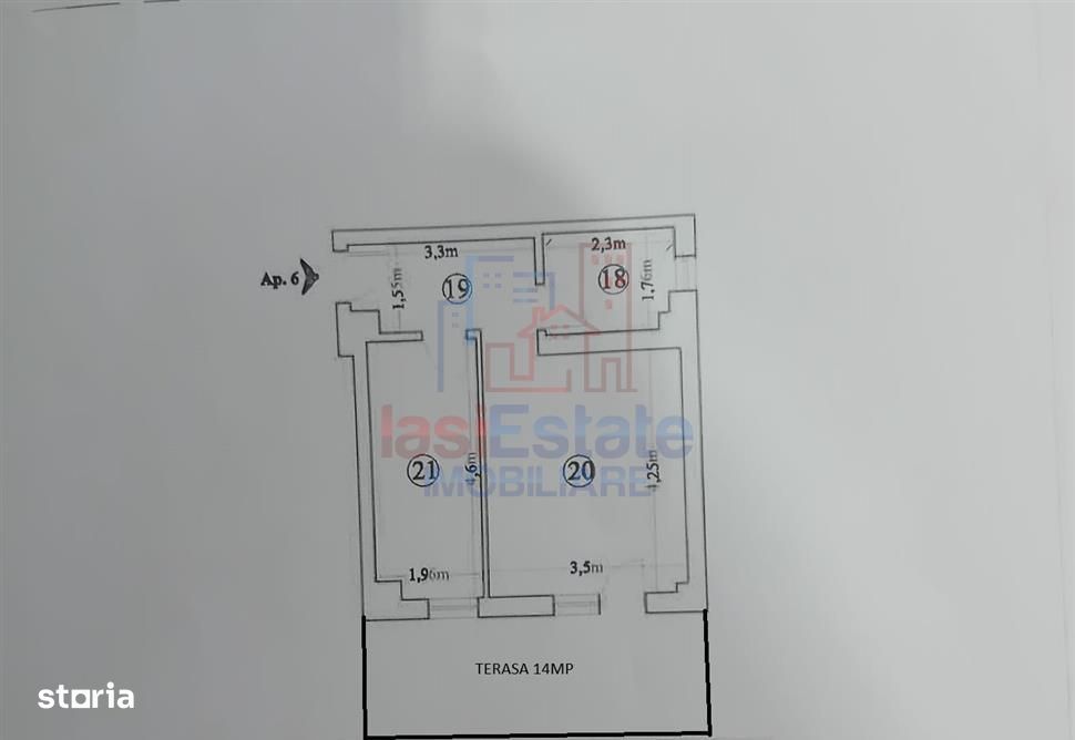 Hlincea Apartament cu 1 camera intabulat - terasa mare