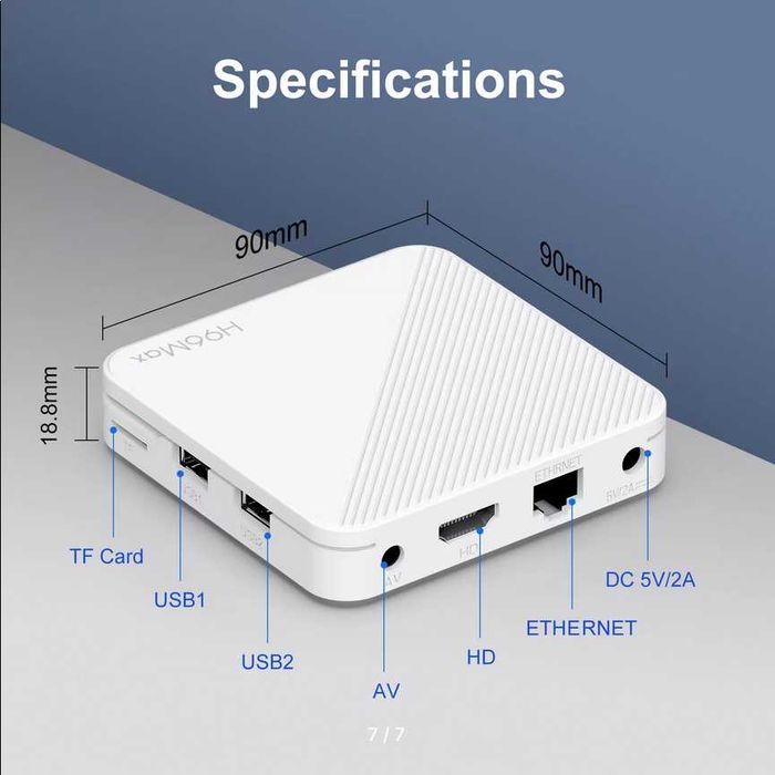 TV Box Android 14 с голосовым пультом, Смарт ТВ-приставка ТВ бокс