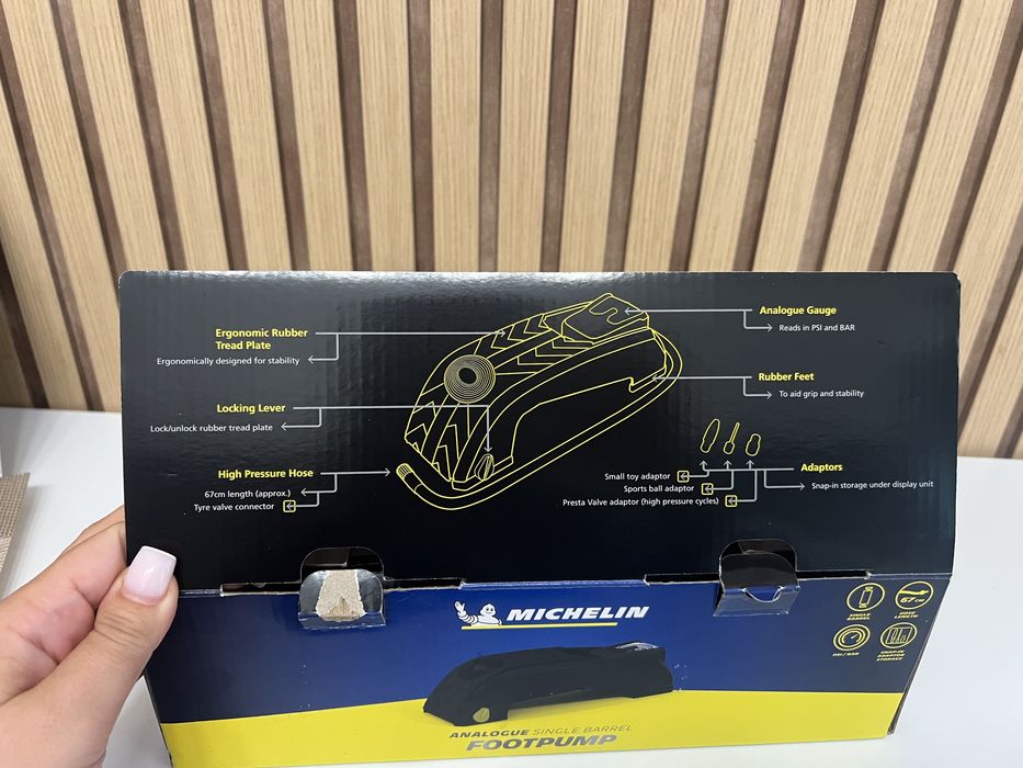 Pompă de picior Michelin Analogue Single Barrel Foot Pump