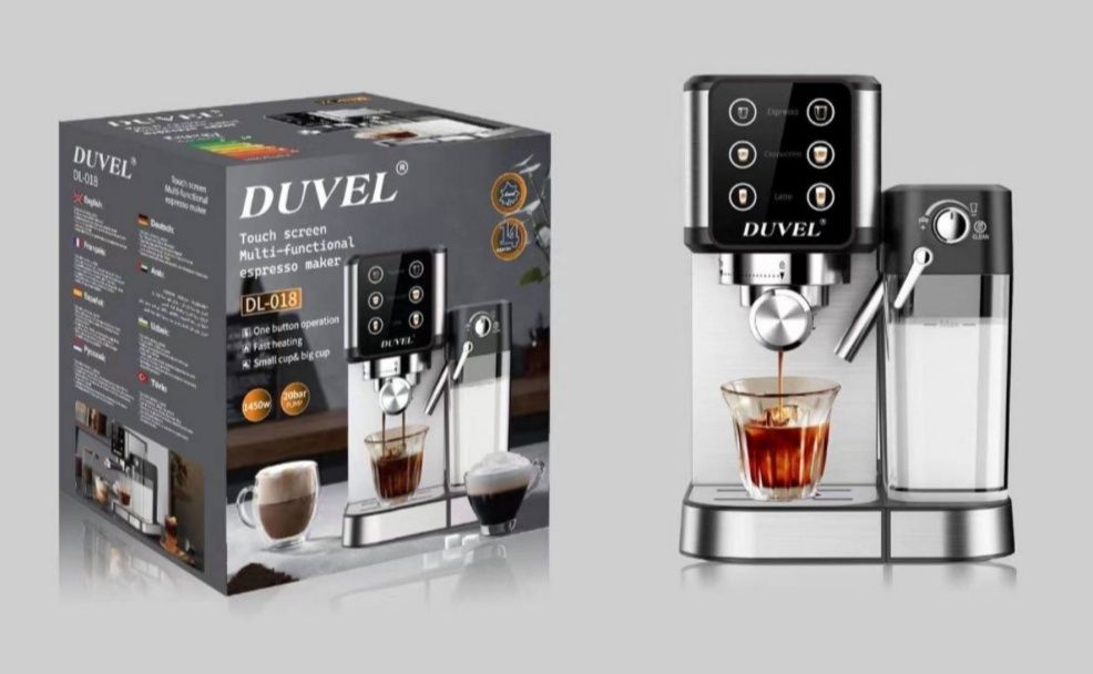 Новая кофемашина Duvel DL 018, Cappuccino, Latte, Espresso, Сенсорный