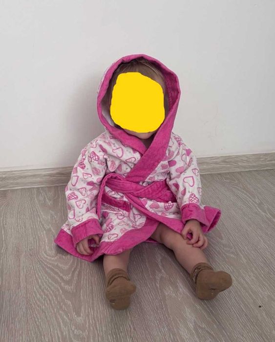 Детский махровый халат Chicco Heart, 12 мес