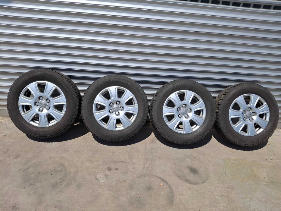 4бр. алуминиеви джанти 5x112 16 цола с зимни гуми за Audi.
