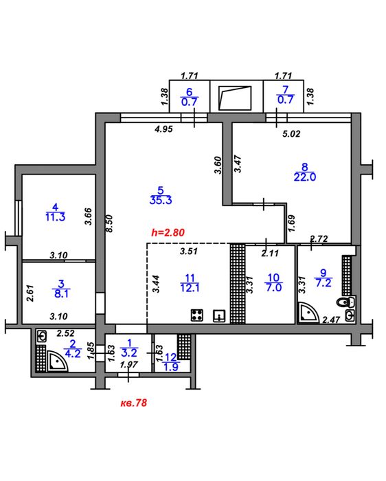 4 комнатная квартира