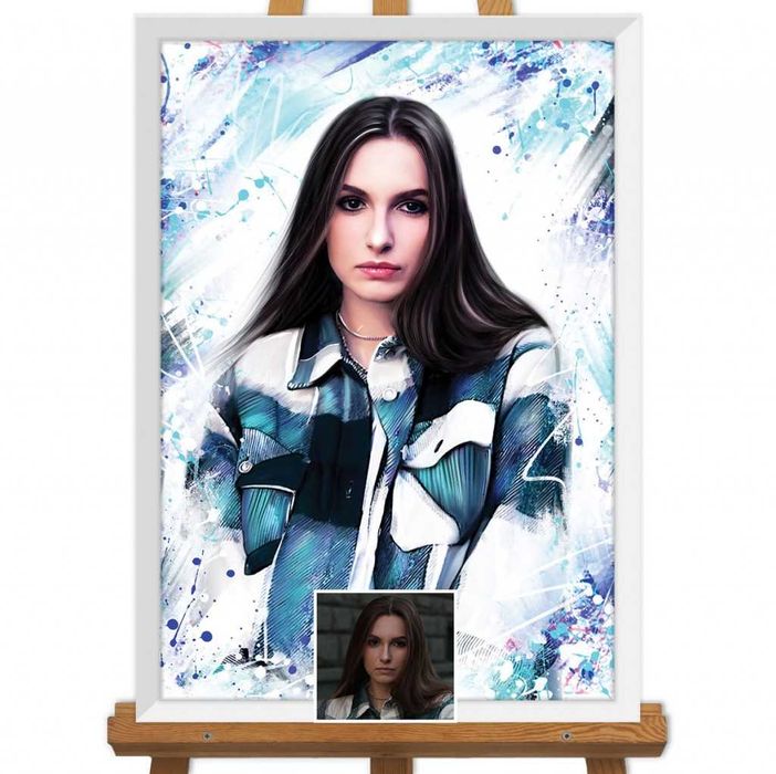 Cadoul perfect,portret pictat original dupa foto