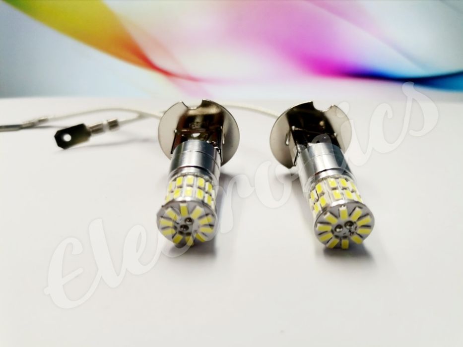 Комплект Диодна Крушка H3 LED, 38 диода диодни крушки 18W  12V 2броя