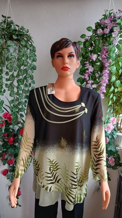 Стилни дамски блузи кенарени,памучни и копринени.