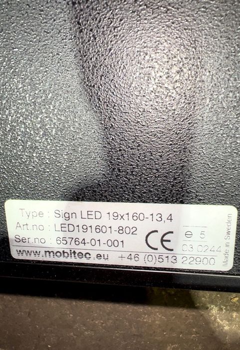 0298101477 Semn de destinație pentru autobuz, în față MOBITEC B7, B8, B9, B12 bus (2005-) VOLVO