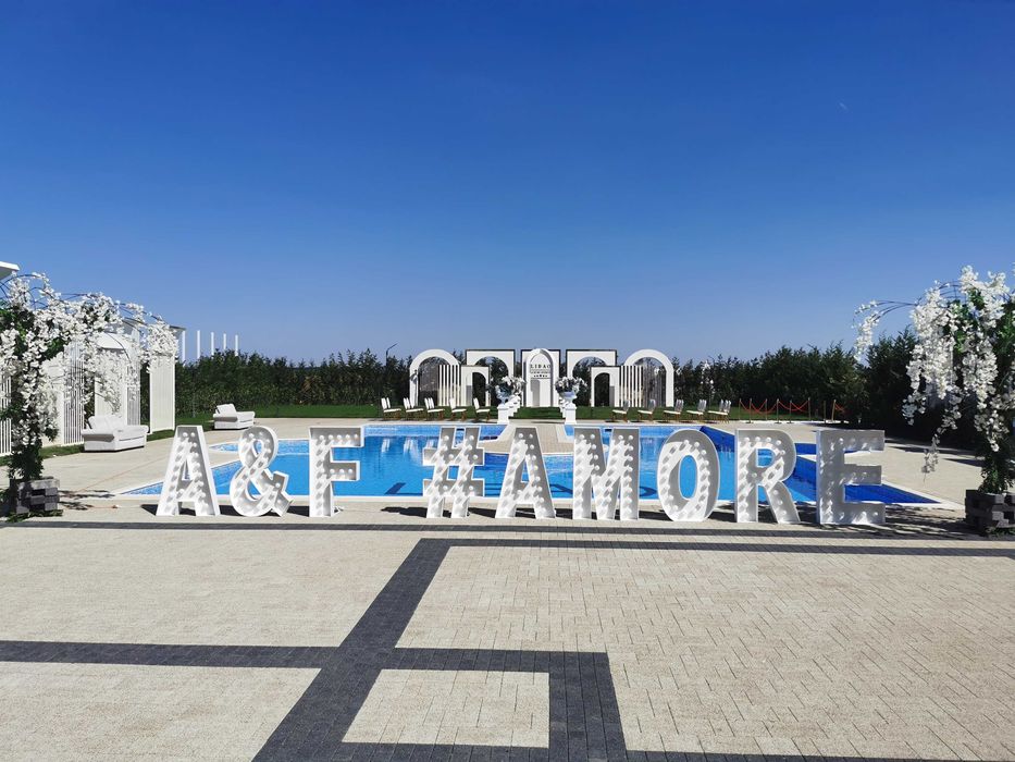 Litere luminoase litere volumetrice eveniment nunta botez de efect