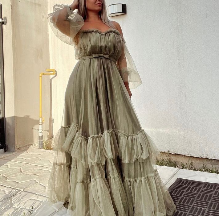 Rochie elegantă kaki