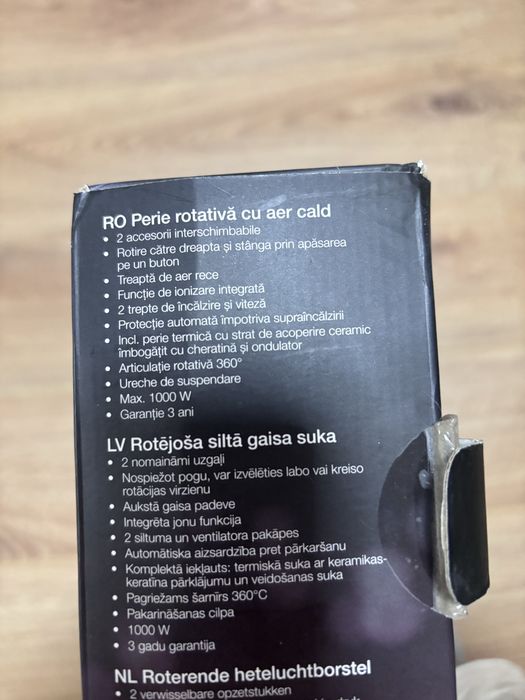 Perie rotativa cu aer cald