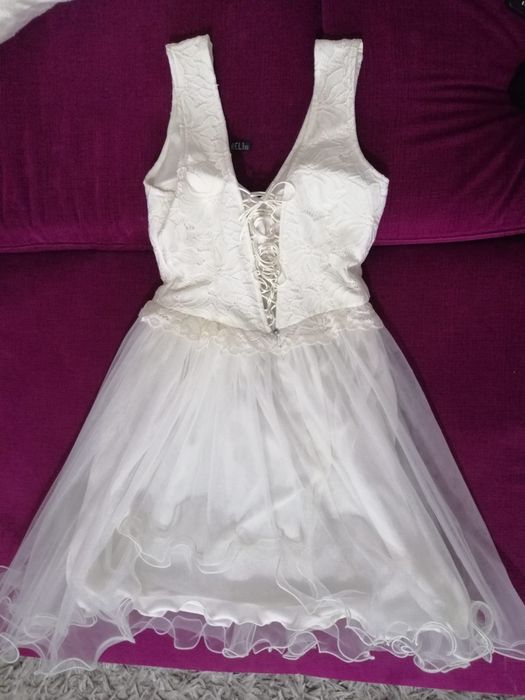 Rochie cununie civila/religioasa,alb ivoire