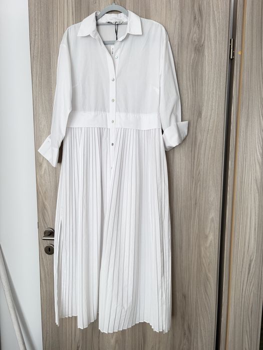 Zara - camasa rochie-camasa alba, lunga