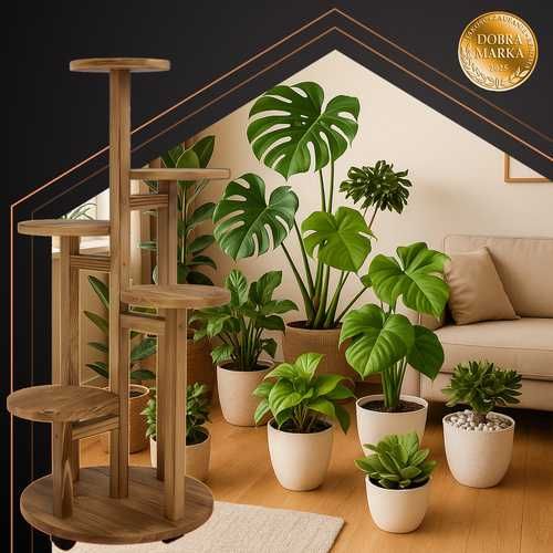 Дървена поставка за цветя / Цветарник / Стойка за цветя