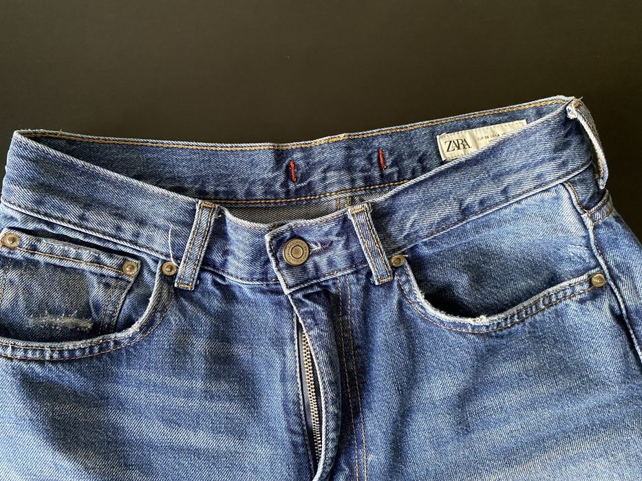 Дамски тъмносини дънки Zara