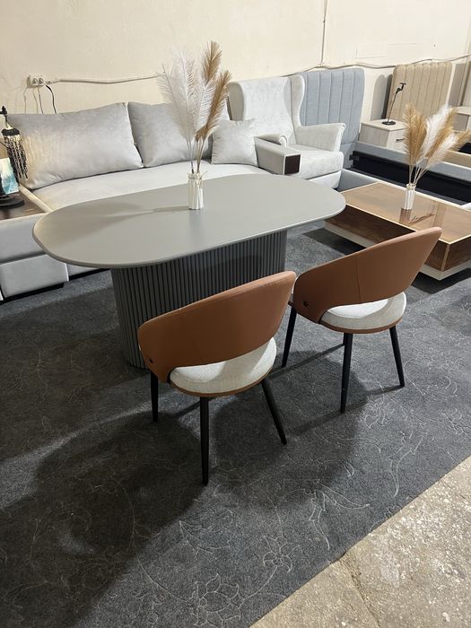 Стол гостиной крашеный серый 160*90