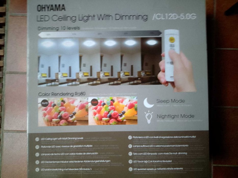 Plafoniera led Ohyama, telecomanda,dimabila, 5000lum,40w, alb neutral