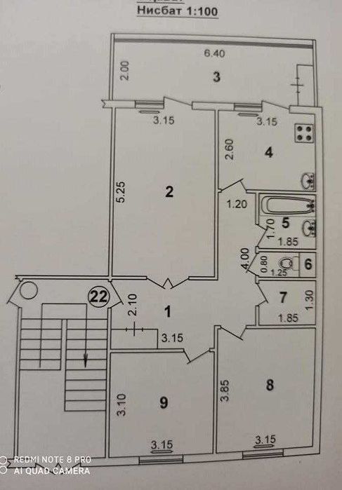 Продается квартира в Яшнабадском районе Тузел-1, 3х комнат на 1-этаже