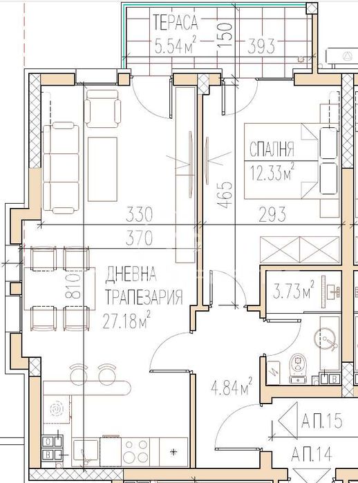 Продава се Двустаен апартамент в Пловдив, Остромила - 73 кв.м за 1144 €/кв.м - Снимка #1