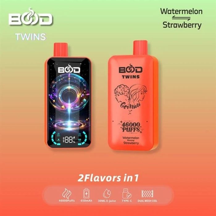 Vape Premium BOOD Twins 46000 Puffs Dual Flavor 2 Arome