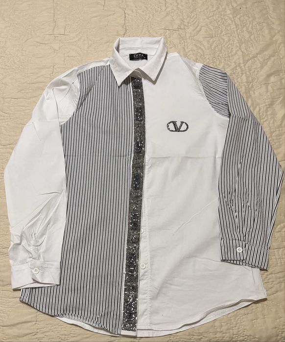 Бяла дамски ризи