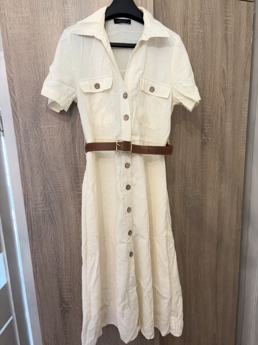 летнее бежевое платье