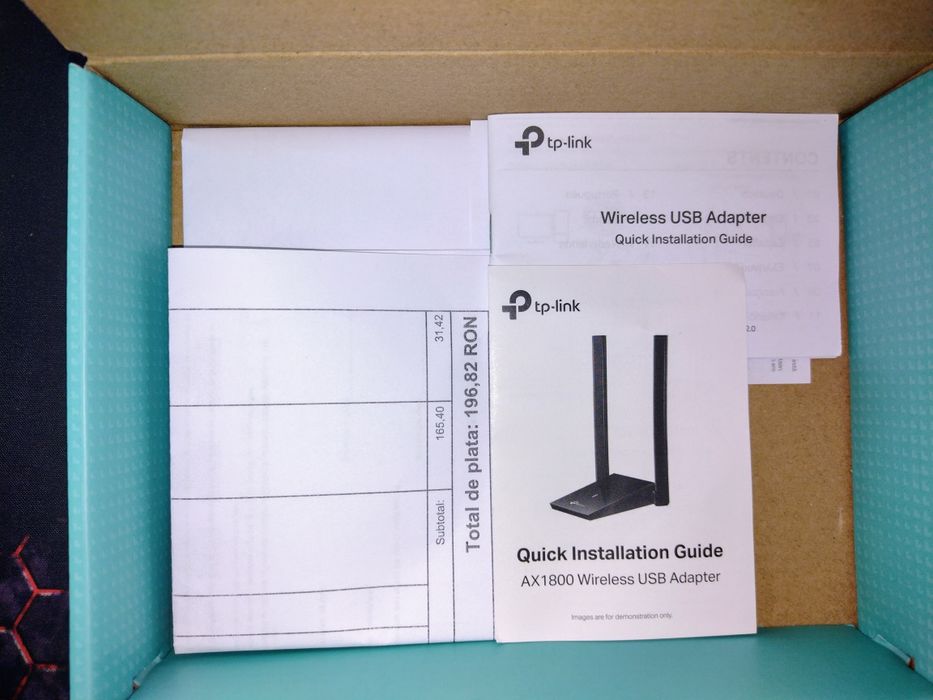 Adaptor USB Wireless TP-LINK  AX1800, Wi-Fi 6, negru