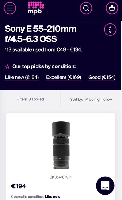 Sony E 55-210mm f4.5-6.3 OSS