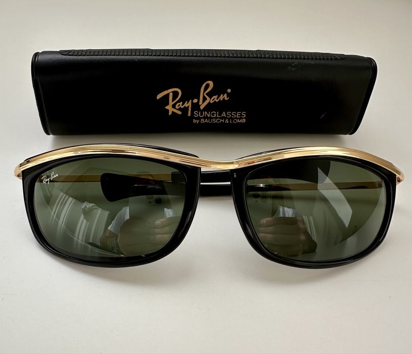 Ray-Ban B&L USA Vintage XL – 60мм G15 стъкло, черно/златно, ТОП състояние