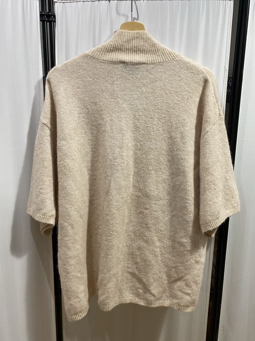 Пуловер от вълна алпака с къс ръкав Neo Noir в светлобежово