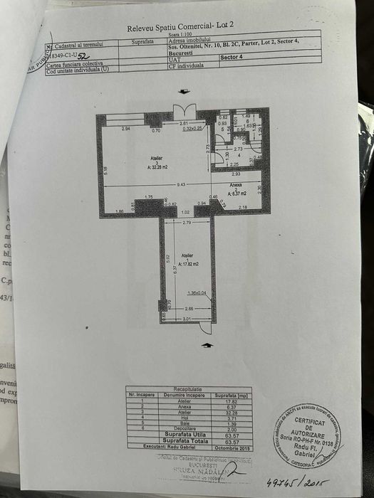 Proprietar- Sos. Oltenitei nr 10 - 64 mp
