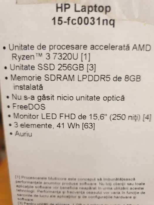 Vând laptop Hp nefolosit cu windows 11 pro 22H5 instalat