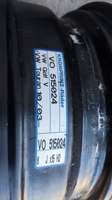 железни джанти 15 цола, 5х112 6J,  ЕТ45-47,центр.отвор 57,1, WV, Skoda