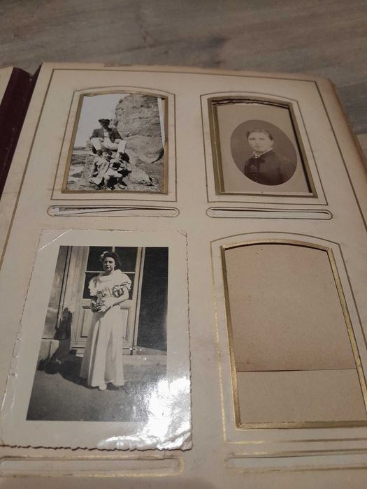 Album foto vechi poze cabinet studio Art Nouveau Jugendstil 1900