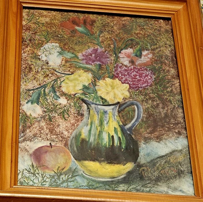 Tablou pictură originală – natură statică florală, semnat Petrescu Pan