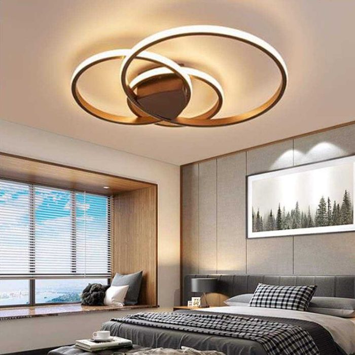 LED лед полилей с дистанционно 3 кръга бяла и кафява 218, 219