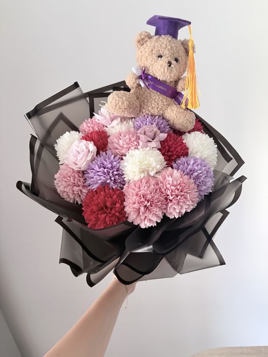 Buchet crizanteme artificiale absolvire