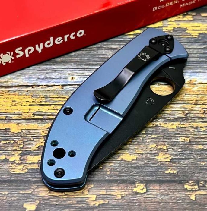 Cutit Pliabil Briceag Spyderco Tenacious Blue Titanium, Editie Premium