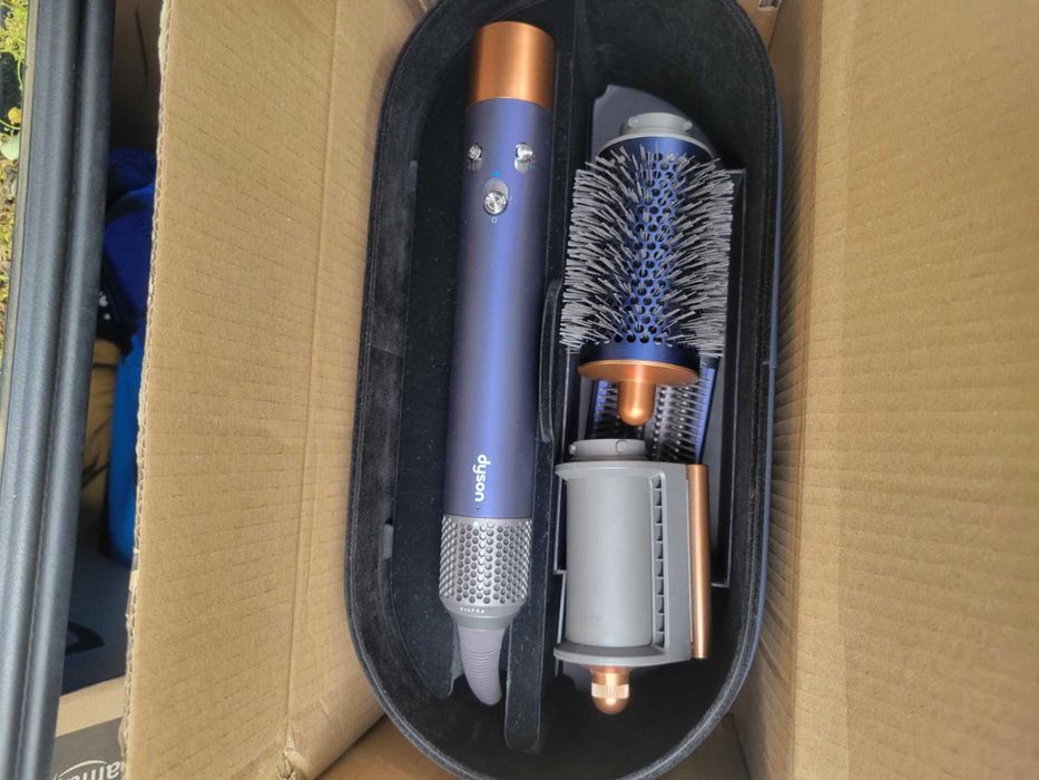 Dyson Airwrap Long - нов, пълен комплект, 5в1 - цвят Пруско синьо/мед