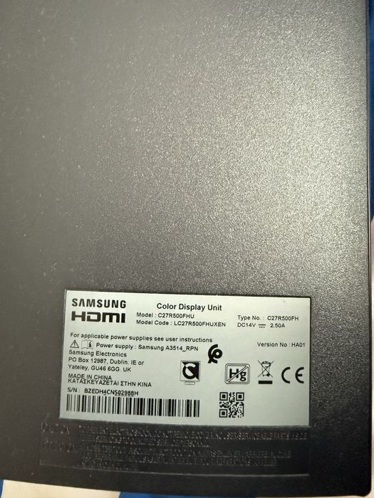 Monitor curbat Samsung 27inch 60hz