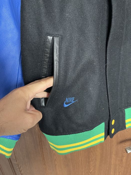 L Яке Nike Brasil Бразилия Destroyer Varsity Leather Jacket Brazil NBA