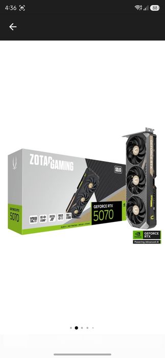 RTX 5070 Zotac Gaming 12 gb 3 ventilatoare