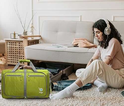 Geantă călătorie durabilă, ușoară și pliabilă BAGO (Verde),140L,nou