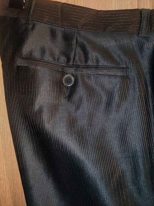 Costum bărbătesc Angelo Litrico negru slim fit (sacou+pantaloni) cu d