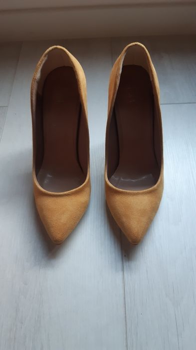 Обувки стилето, цвят горчица, 37