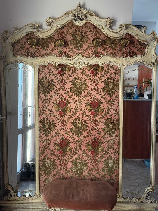 Cuier cu Taburete Baroc / Rococo revival, oglinzi laterale
